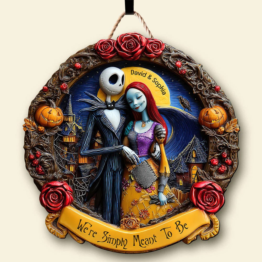 Horror Couple Wood Sign - Personalized Gifts For Couple Wood