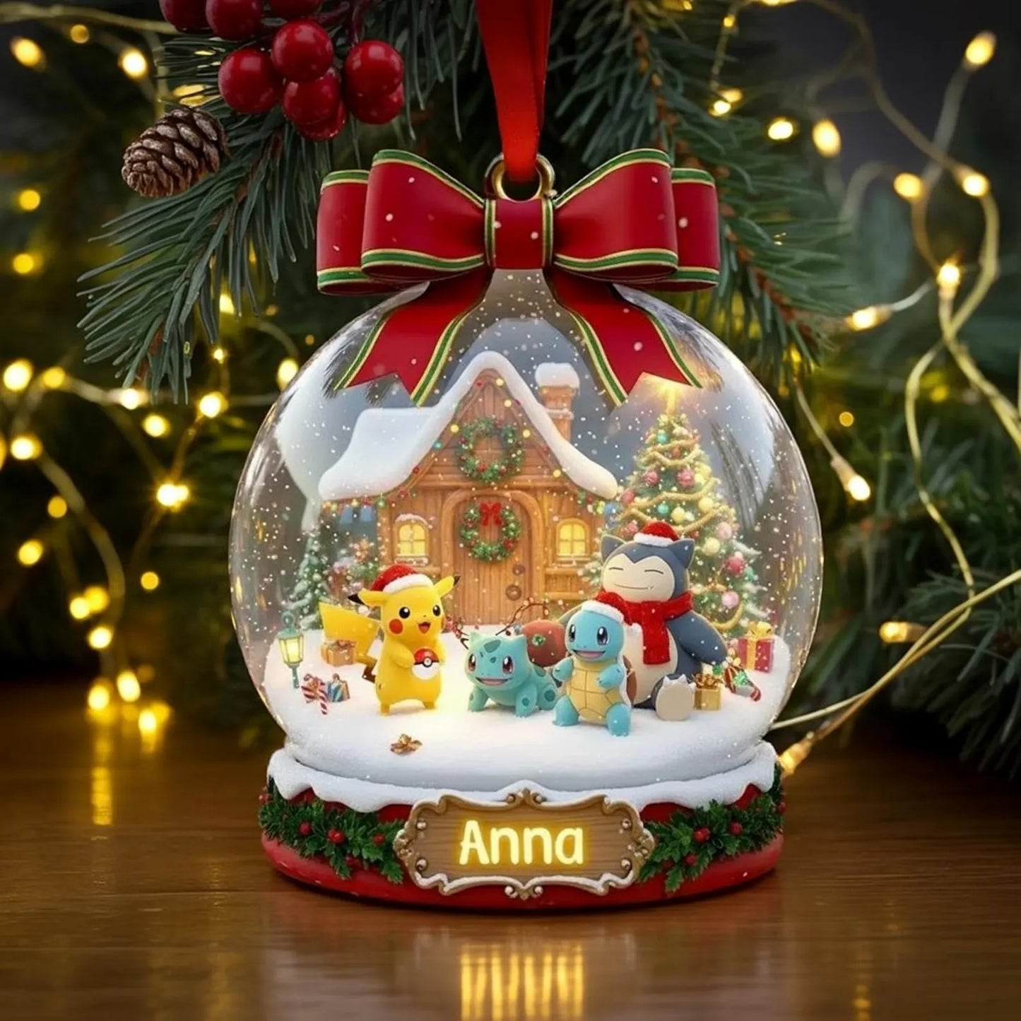 Winter Cottage Companions – Personalized Holiday Creature Custom Shaped Acrylic Ornament