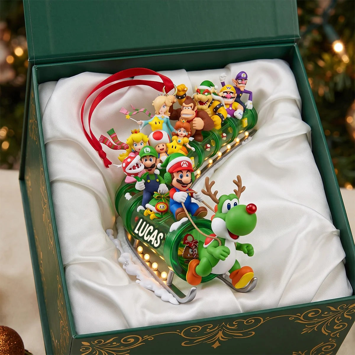 Level Up Snow Sleigh Acrylic Ornament, Personalized Gifts For Christmas
