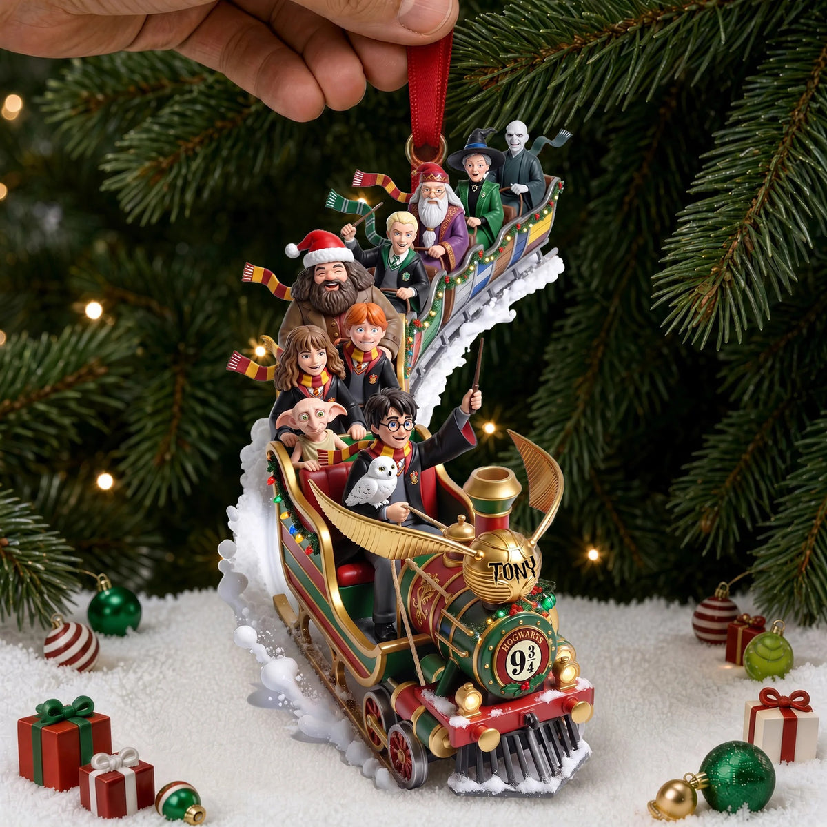 Fantasy Snow Train Ornament, Personalized Gifts