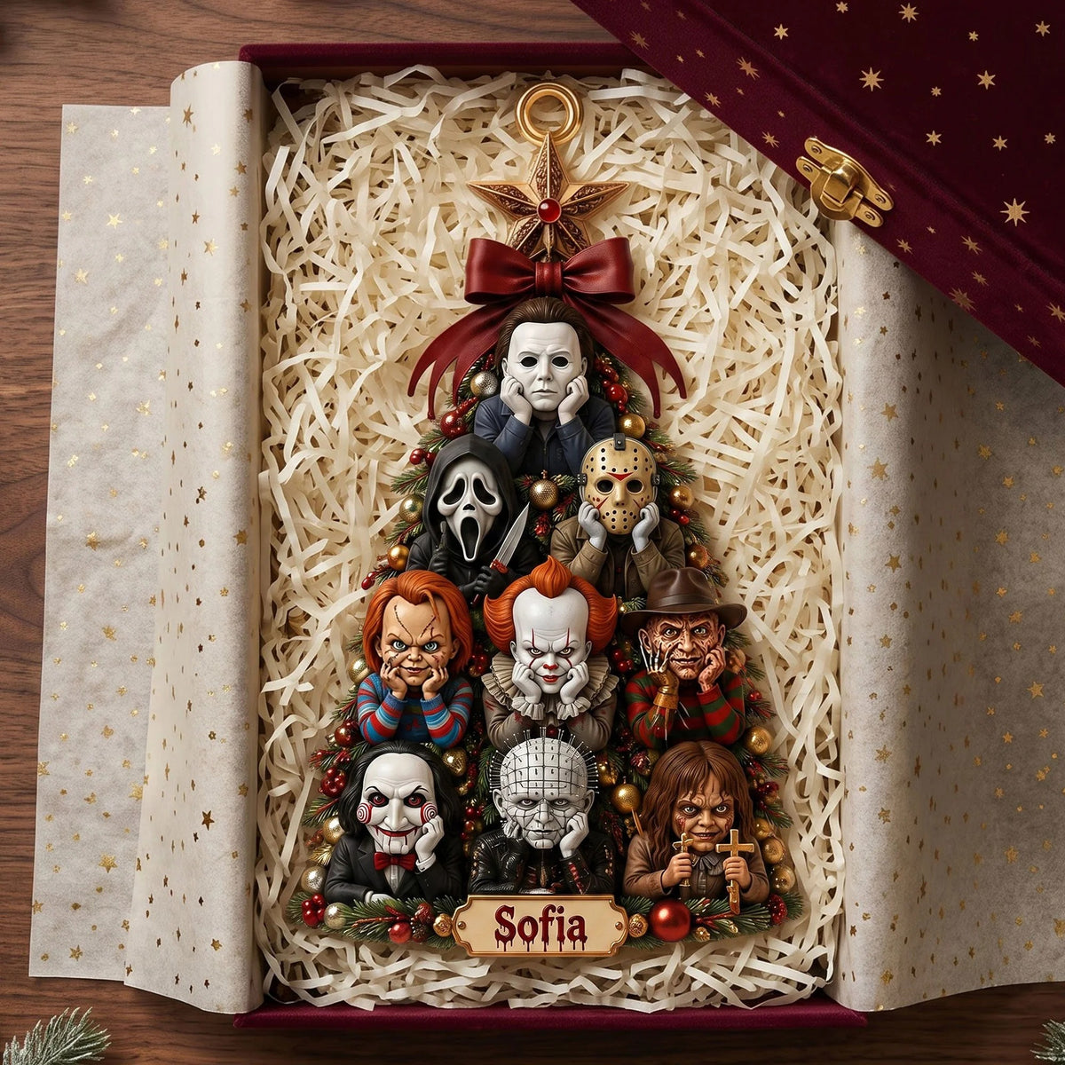 Sincerely Terror Christmas Tree Ornament - Personalized Christmas Gifts For Horror Lovers