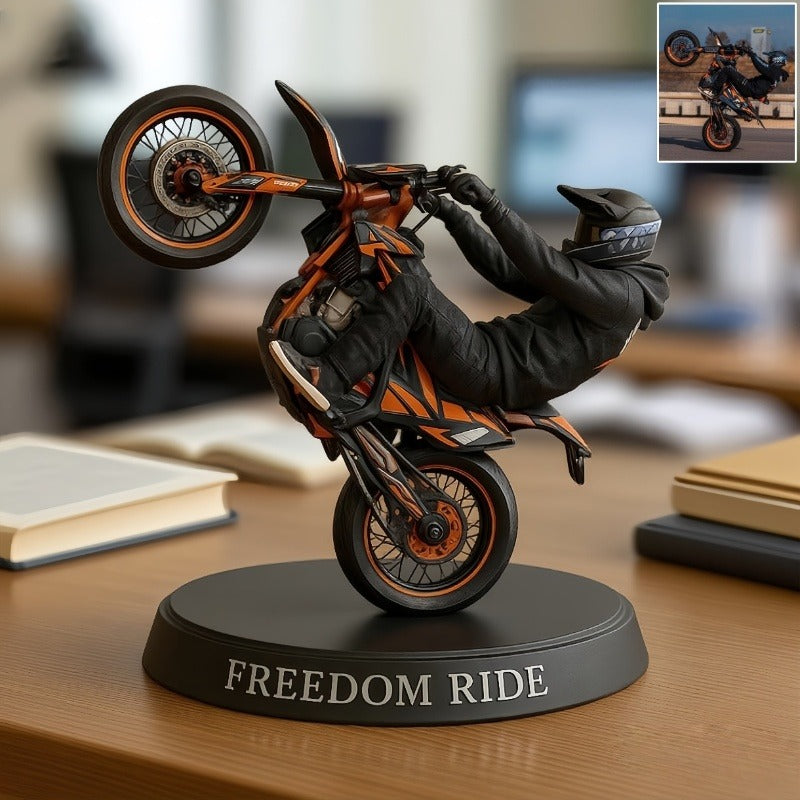 Custom Motorcycle Photo Pixar Cartoon Style Acrylic Plaque