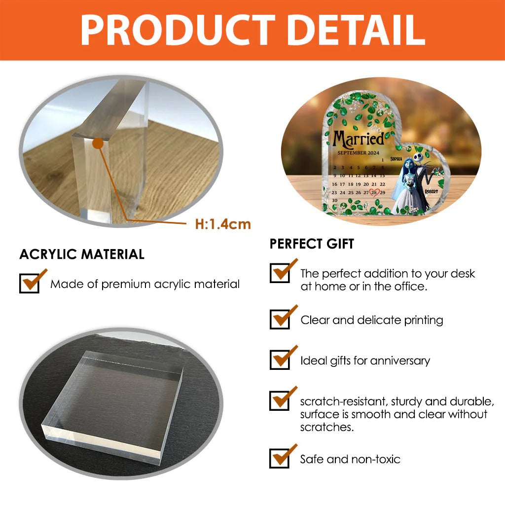 Married Calendar - Personalized Nightmare Custom Shaped Acrylic Plaque