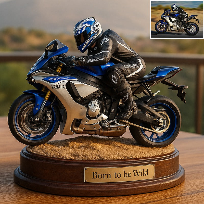 Custom Motorcycle Photo Pixar Cartoon Style Acrylic Plaque