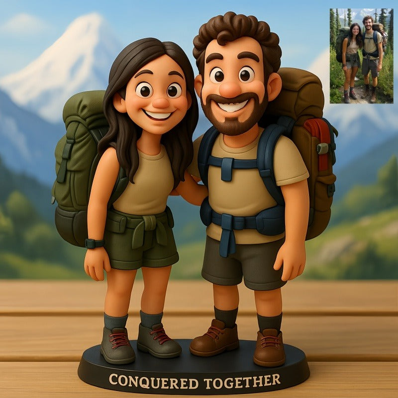 Custom Hiking Photo Pixar Cartoon Style Acrylic Plaque