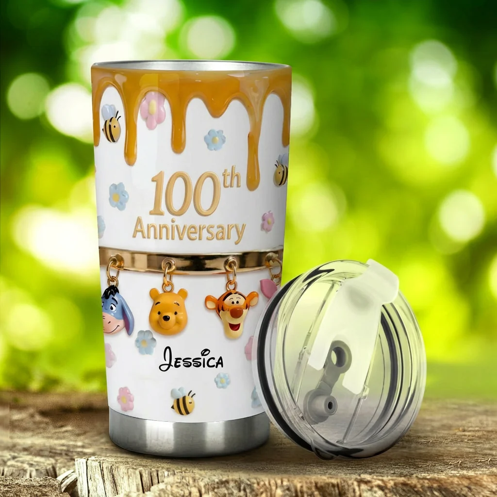 100th Anniversary Of Friendship - Personalized Honey Bear Tumbler
