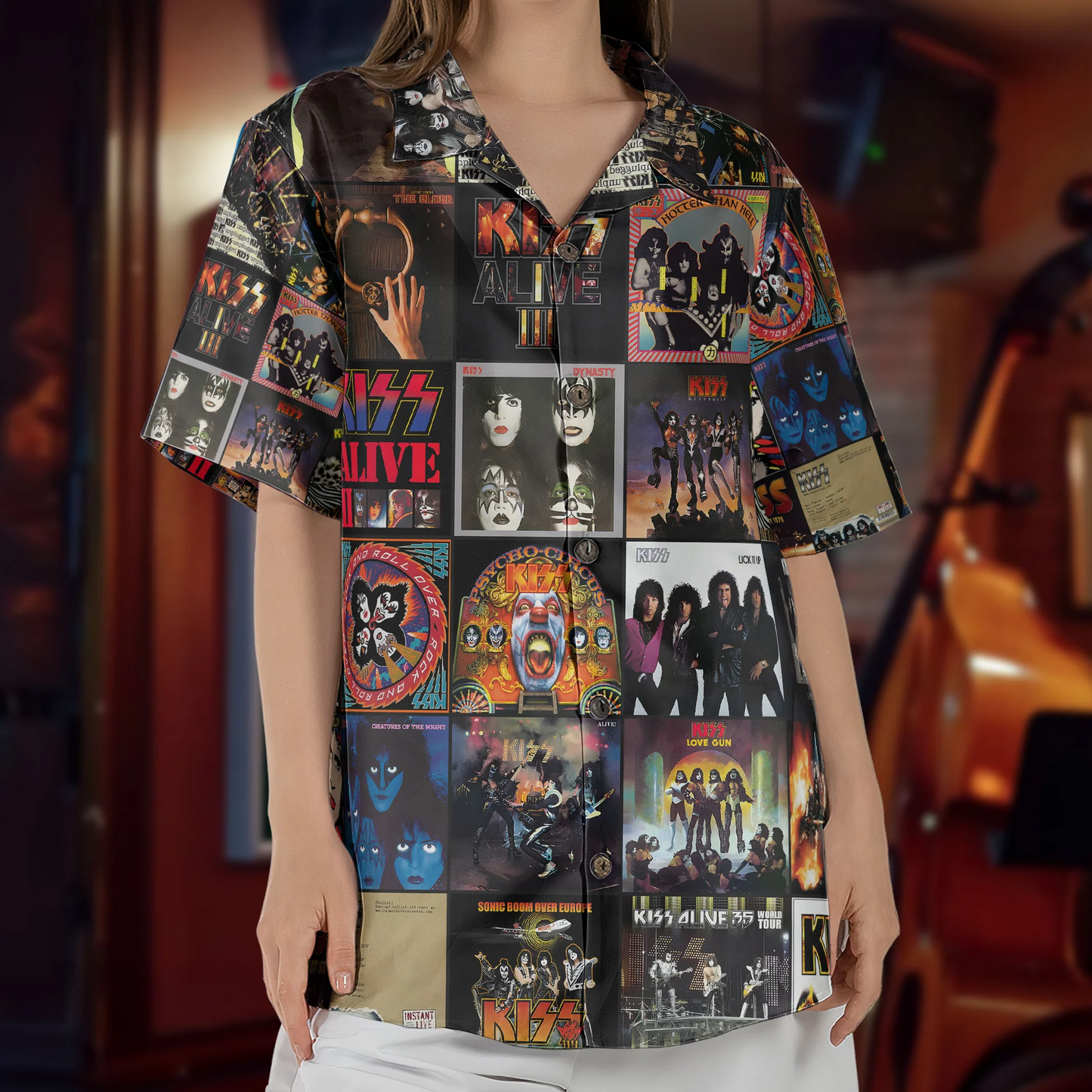 Rock Band V1 Album Cover Hawaii Shirt Beach Short