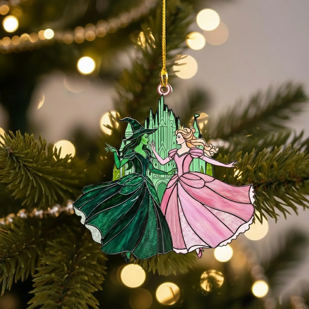 Dancing Through Magic – Personalized Enchanted Duo Custom Shaped Acrylic Ornament