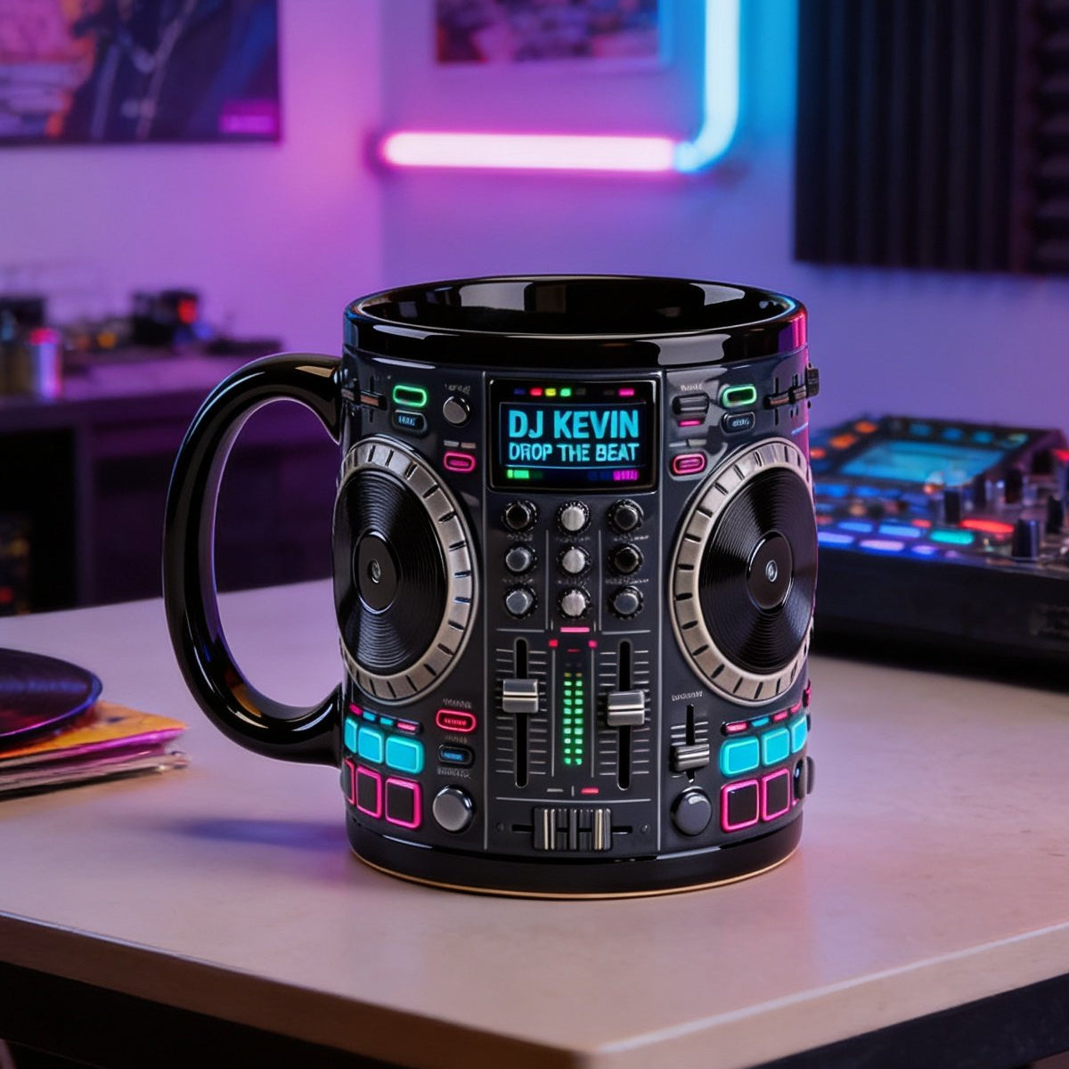 DJ Tables Coffee Mug Personalized Gifts For Disc Jockey Music Lovers