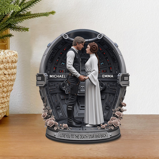 I Love You To The Death Star And Back - Personalized The Force Custom Shaped Acrylic Plaque