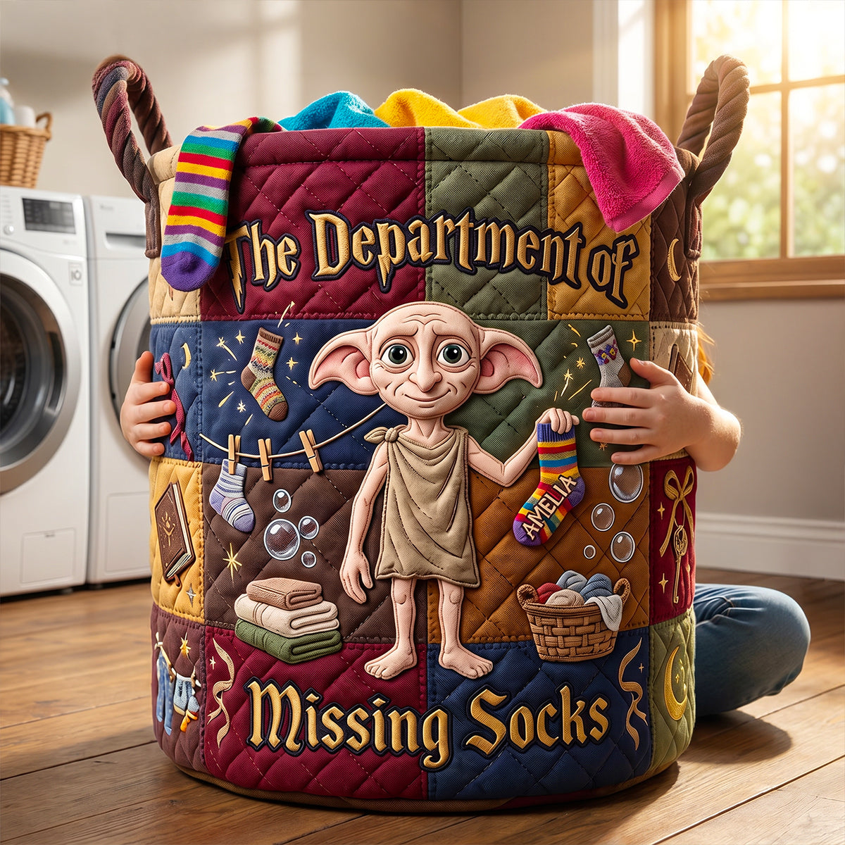 The Lost Socks Laundry Basket - Personalized Gift For Fantasy Lovers