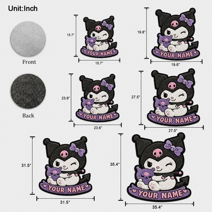 Personalized Gothic Evil Cat Tufted Rug – Custom Name Purple Cat Cute Bedroom Door Mat