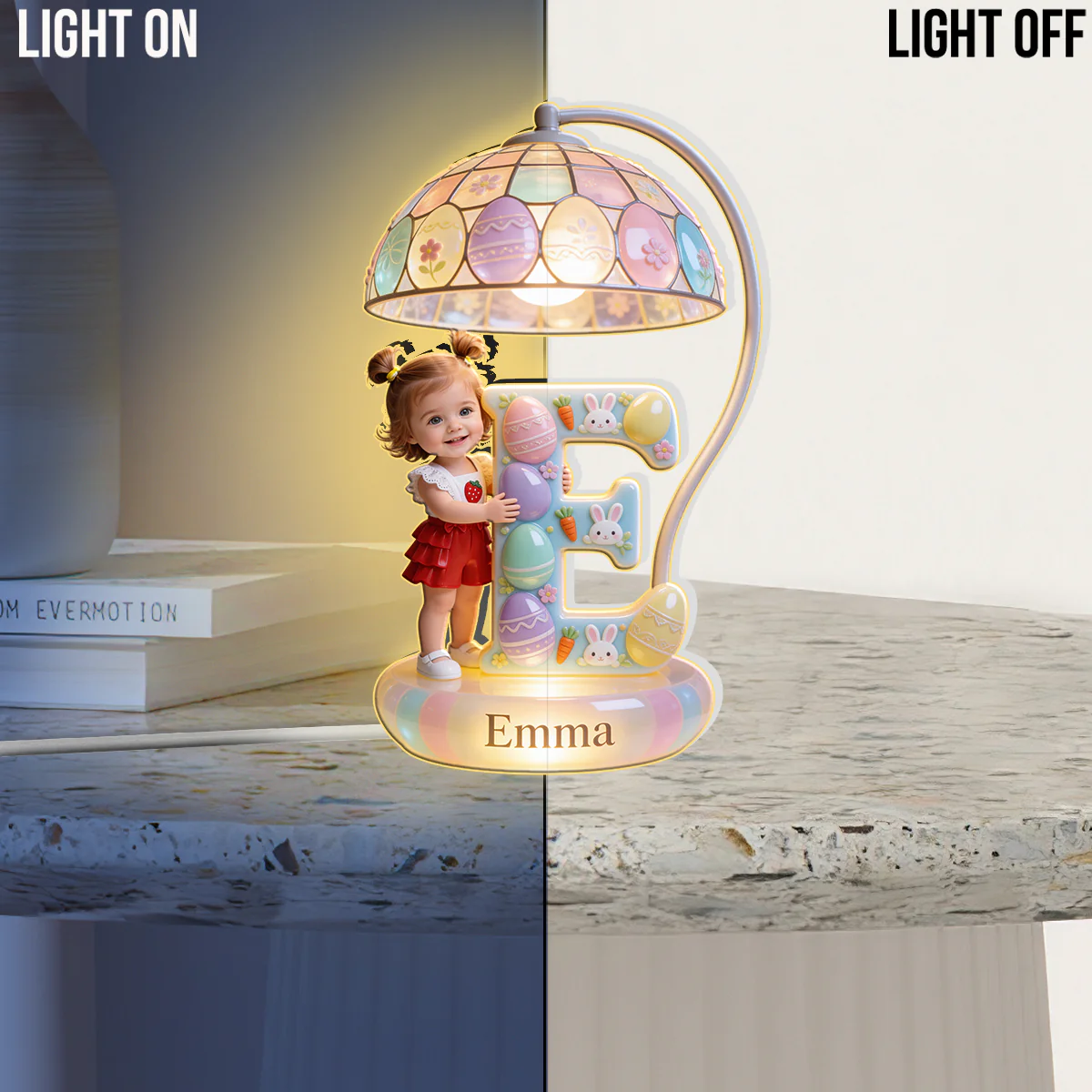 Easter Bunny Kids - Personalized Kid Acrylic LED Night Light
