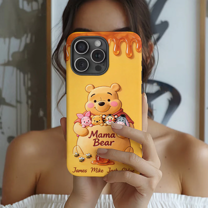 Mama Bear - Personalized Yellow Bear Full Print Phone Case