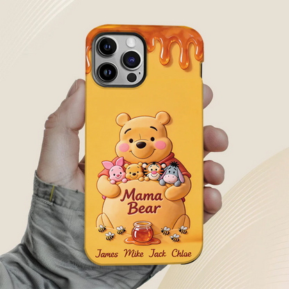 Mama Bear - Personalized Yellow Bear Full Print Phone Case