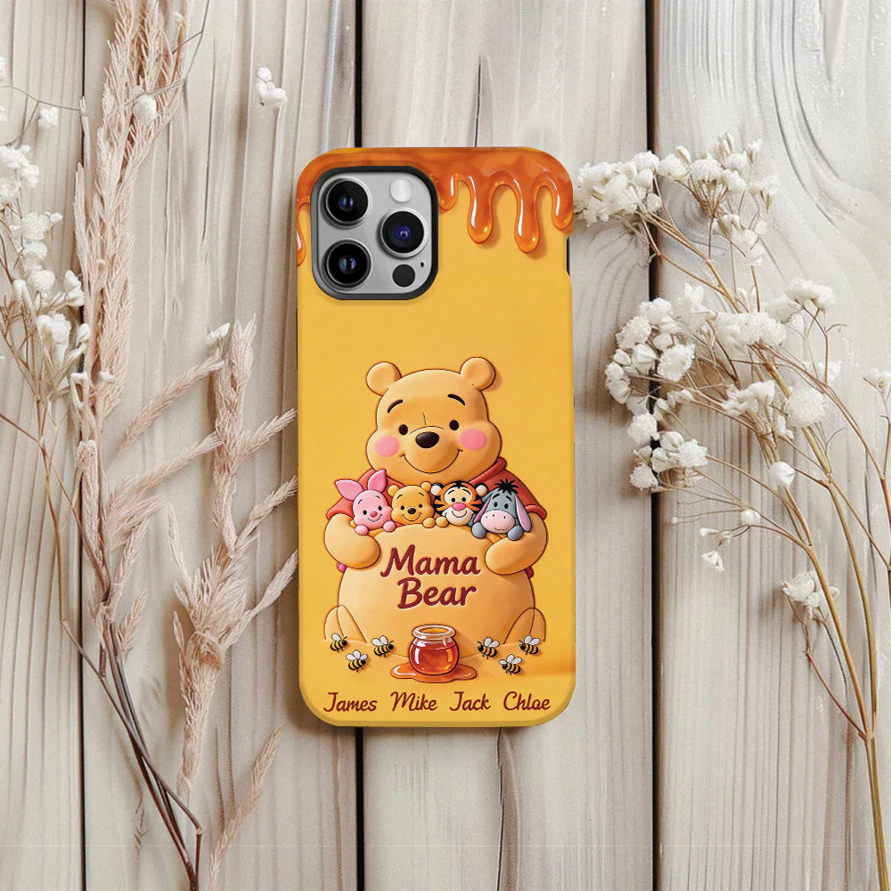 Mama Bear - Personalized Yellow Bear Full Print Phone Case