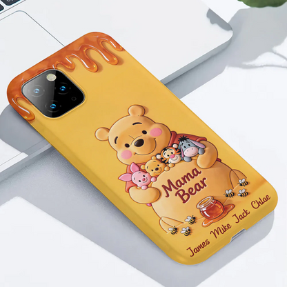 Mama Bear - Personalized Yellow Bear Full Print Phone Case