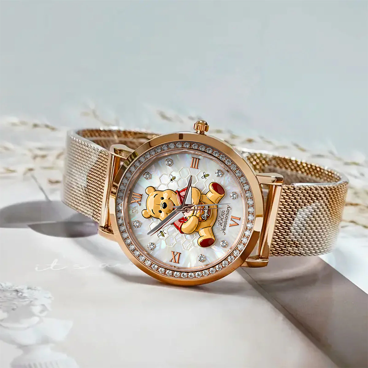 Honey Bear 100th Anniversary - Personalized Yellow Bear Women Hand Watch