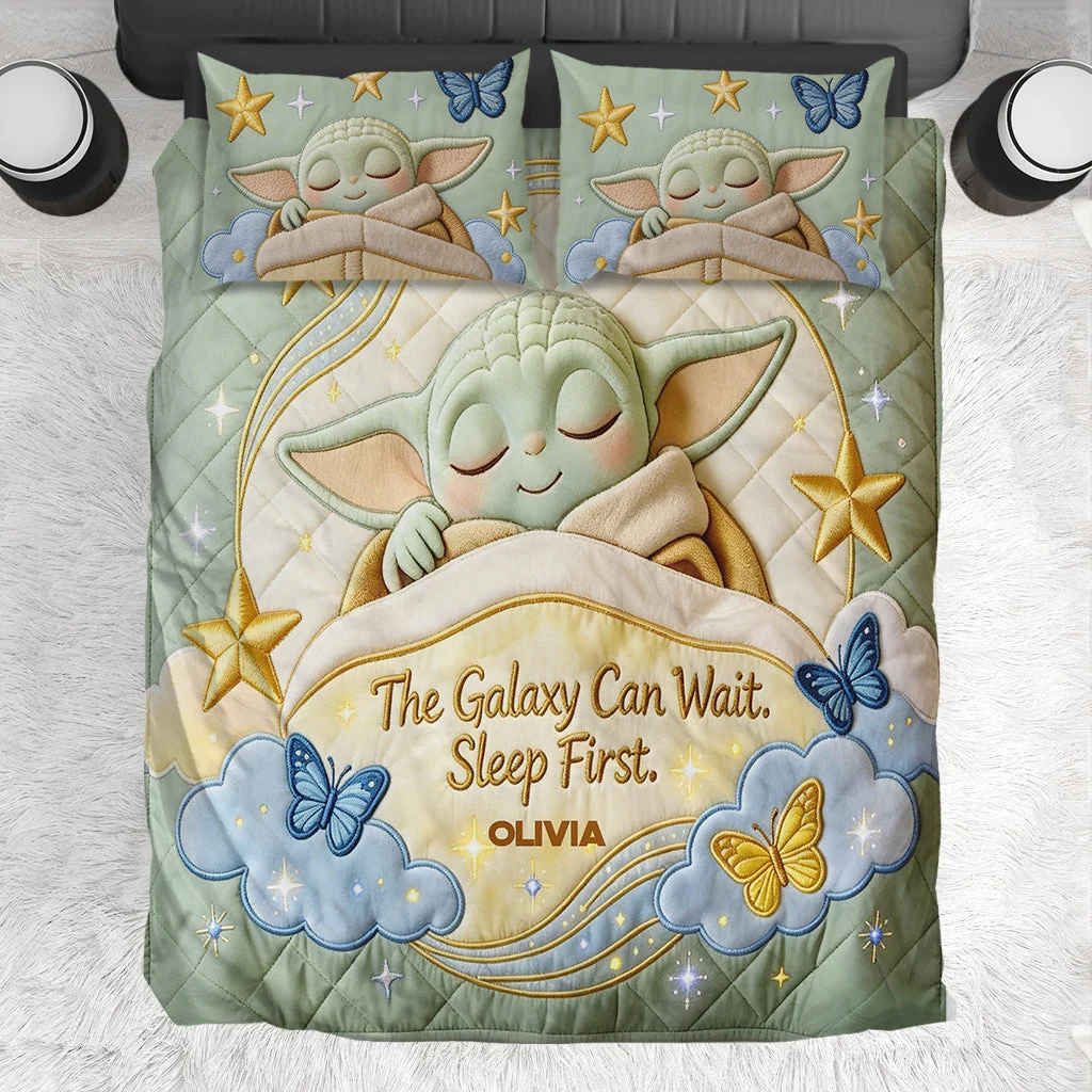 Personalized The Force Bedding Set - Custom Name Galaxy Quilts Blanket & Pillowcase