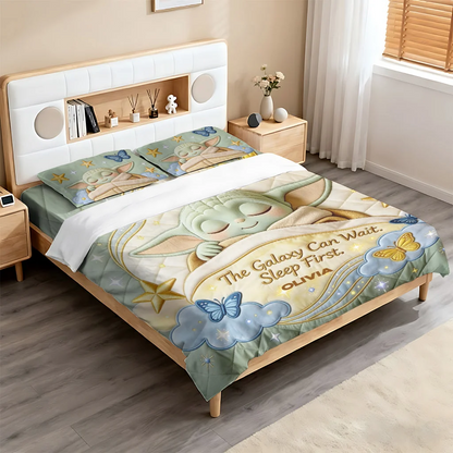 Personalized The Force Bedding Set - Custom Name Galaxy Quilts Blanket & Pillowcase