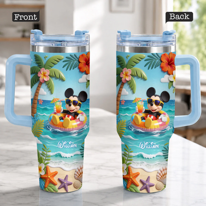 Summer Vibes Mouse Ears - Personalized Mouse Insulated Tumbler