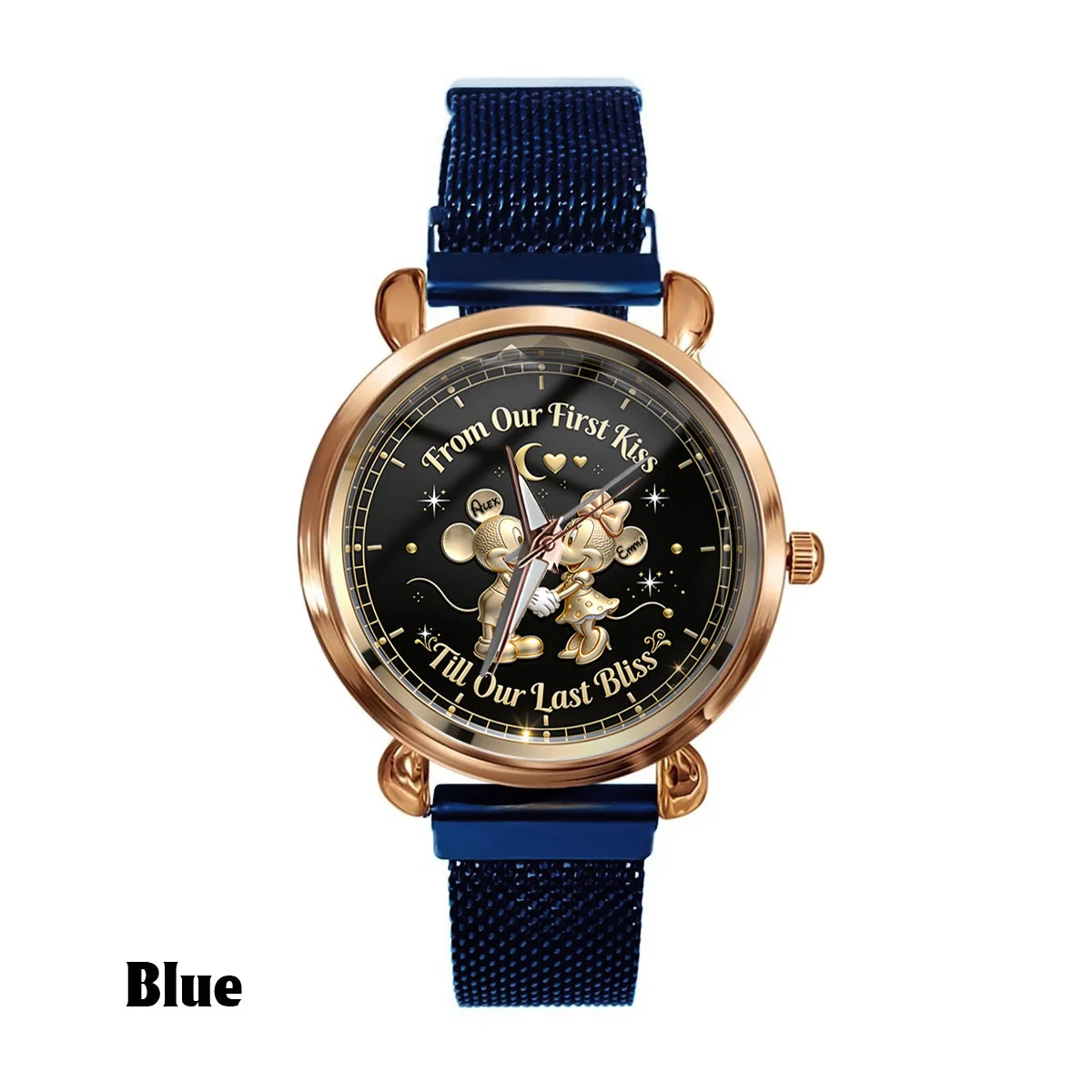 Custom Couple Name Mouse Handwatch - Personalized Magic Mouse Hand Watch