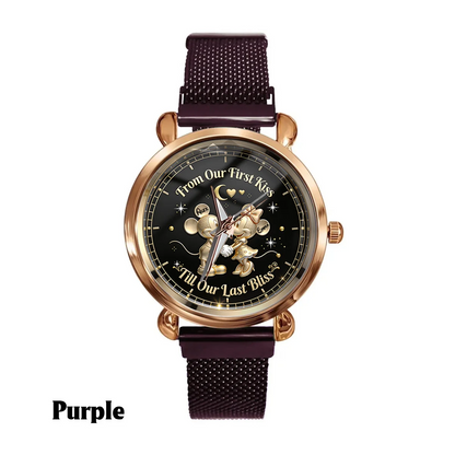 Custom Couple Name Mouse Handwatch - Personalized Magic Mouse Hand Watch