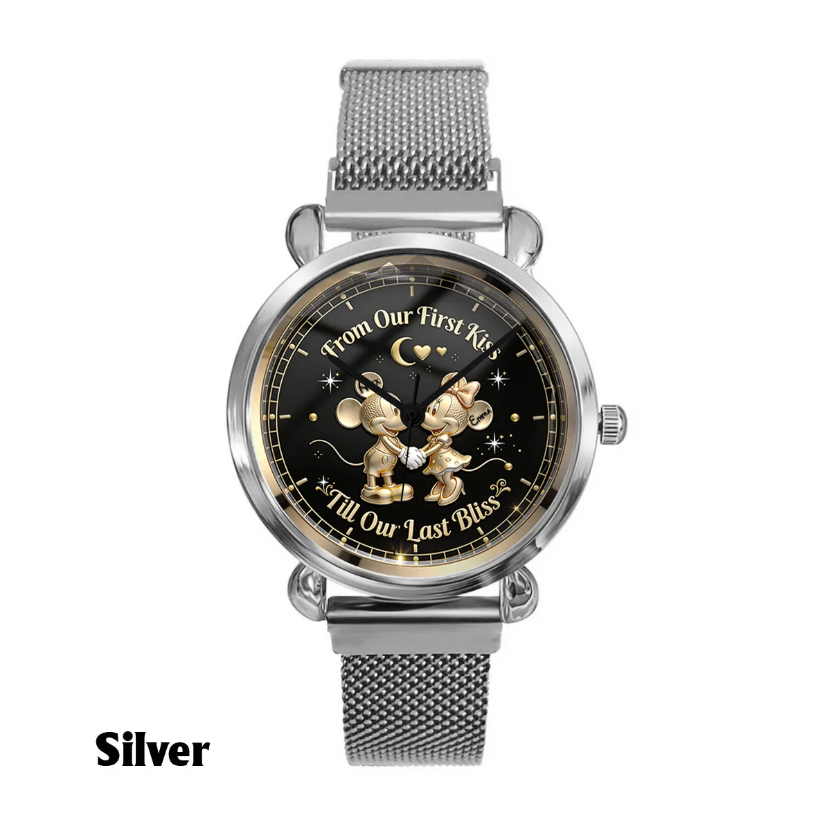 Custom Couple Name Mouse Handwatch - Personalized Magic Mouse Hand Watch