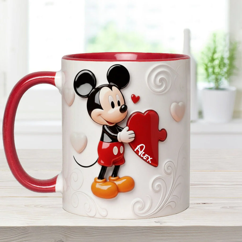 Magical Cartoon Mouse Couple, Matching Mug - Personalized Mouse Accent Mug