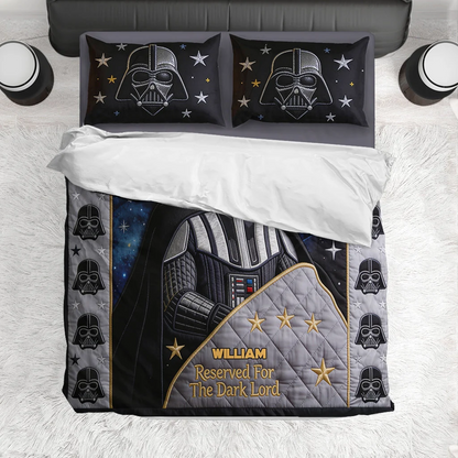 Personalized The Force Quilts  Bedding Set - Custom Name Galaxy Blanket & Pillowcase