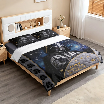 Personalized The Force Quilts  Bedding Set - Custom Name Galaxy Blanket & Pillowcase