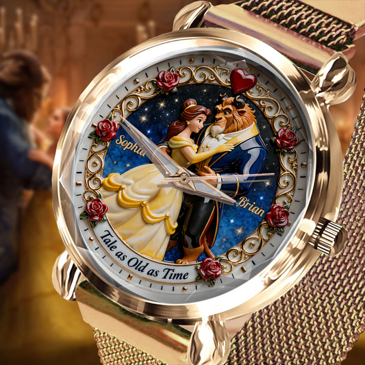 Tale As Old As Time - Personalized Couple Women Hand Watch