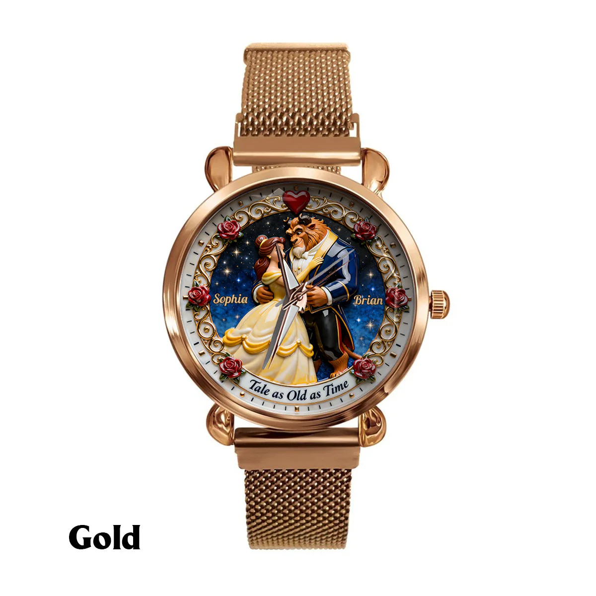 Tale As Old As Time - Personalized Couple Women Hand Watch