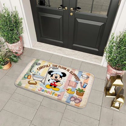Personalized Mouse & Friends Rug – Custom Name Non-Slip Tufted Rug