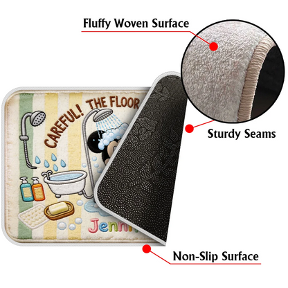 Personalized Mouse & Friends Rug – Custom Name Non-Slip Tufted Rug