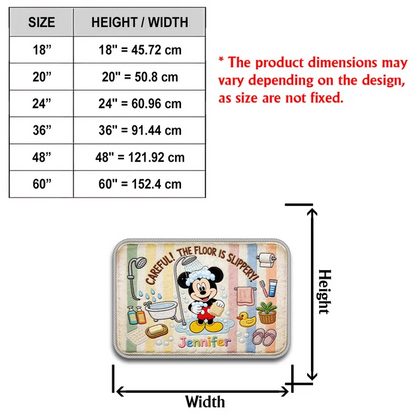 Personalized Mouse & Friends Rug – Custom Name Non-Slip Tufted Rug