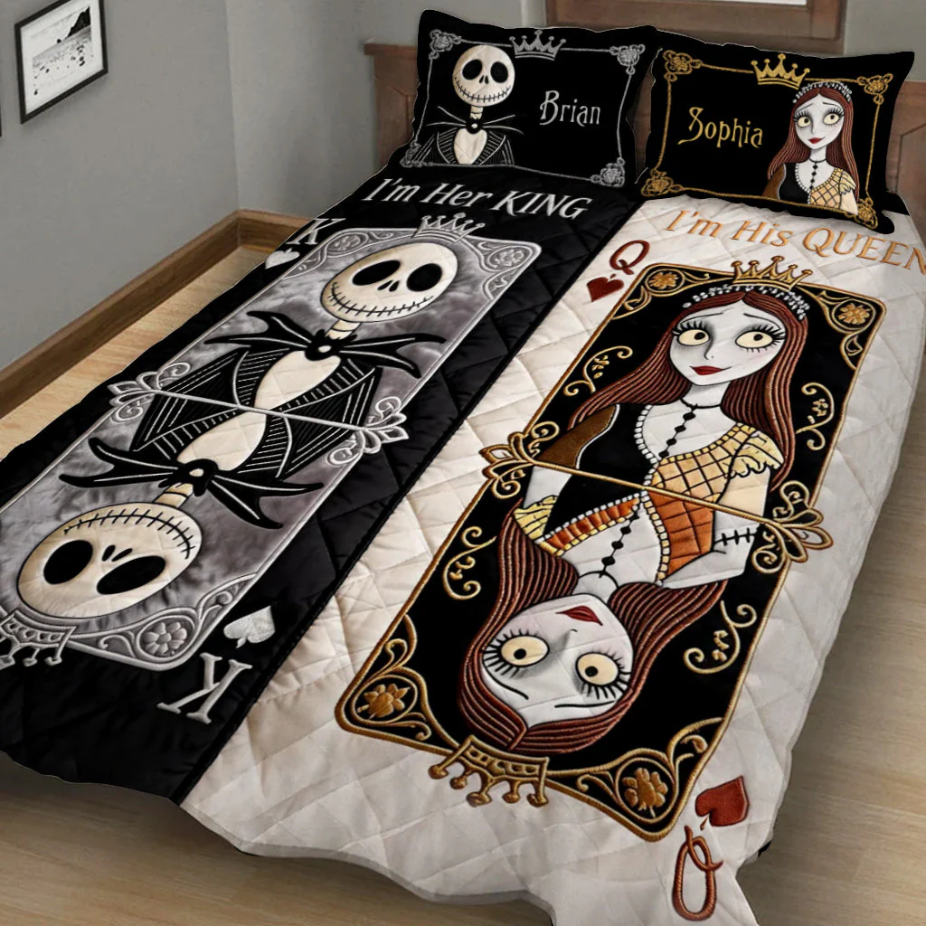 Her King His Queen - Personalized Nightmare Quilt Set