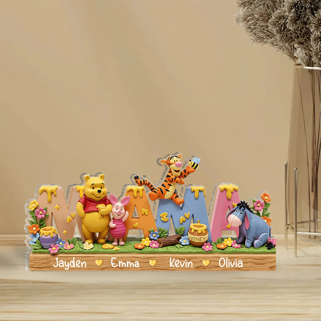 Mama Bear - Personalized Mouse Custom Shaped Acrylic Plaque