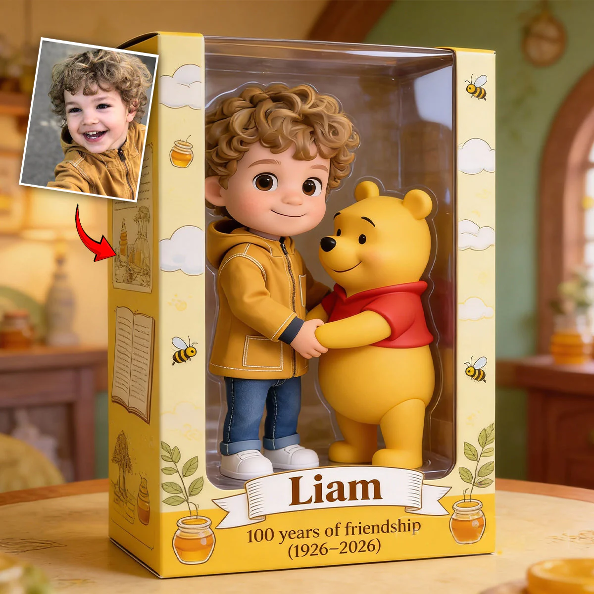 Friends - Personalized Yellow Bear Custom Shaped Acrylic Plaque