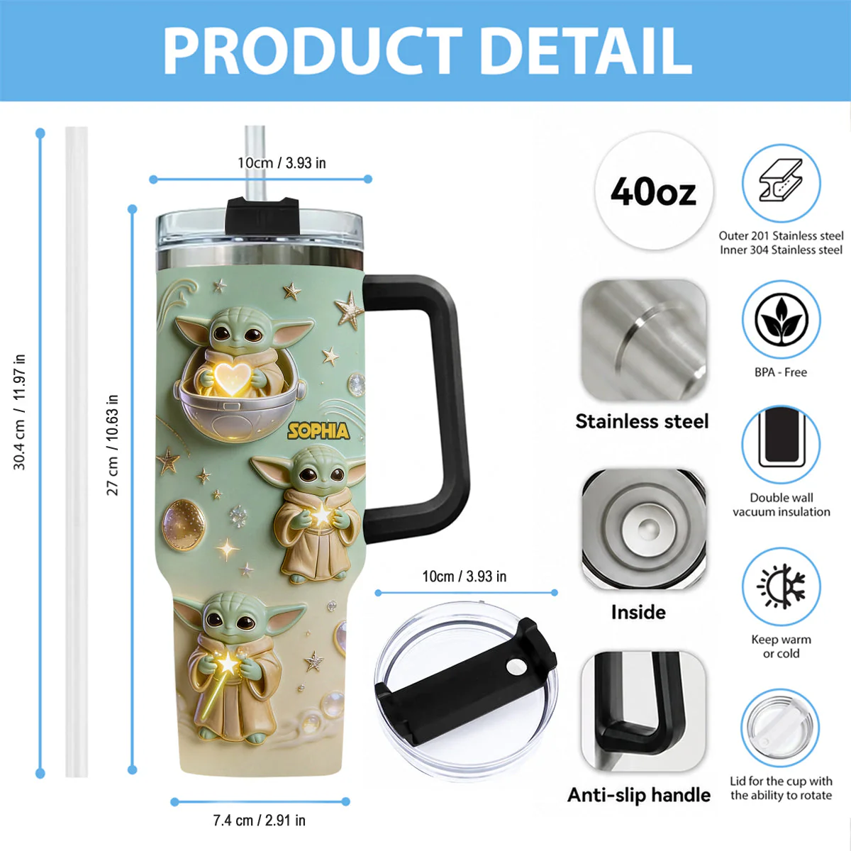 Cute Baby - Personalized The Force Insulated Tumbler