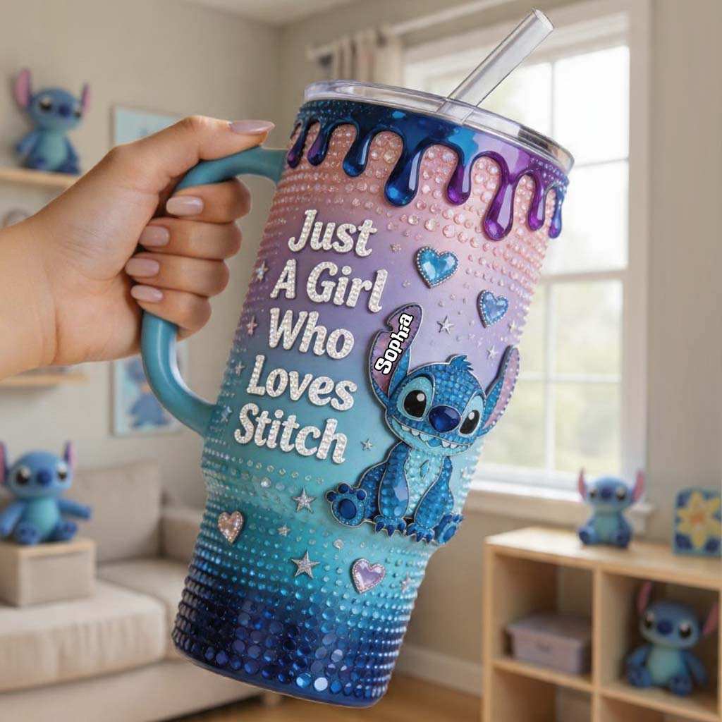 Just A Girl Who Loves Blue Monster - Personalized Ohana Insulated Tumbler