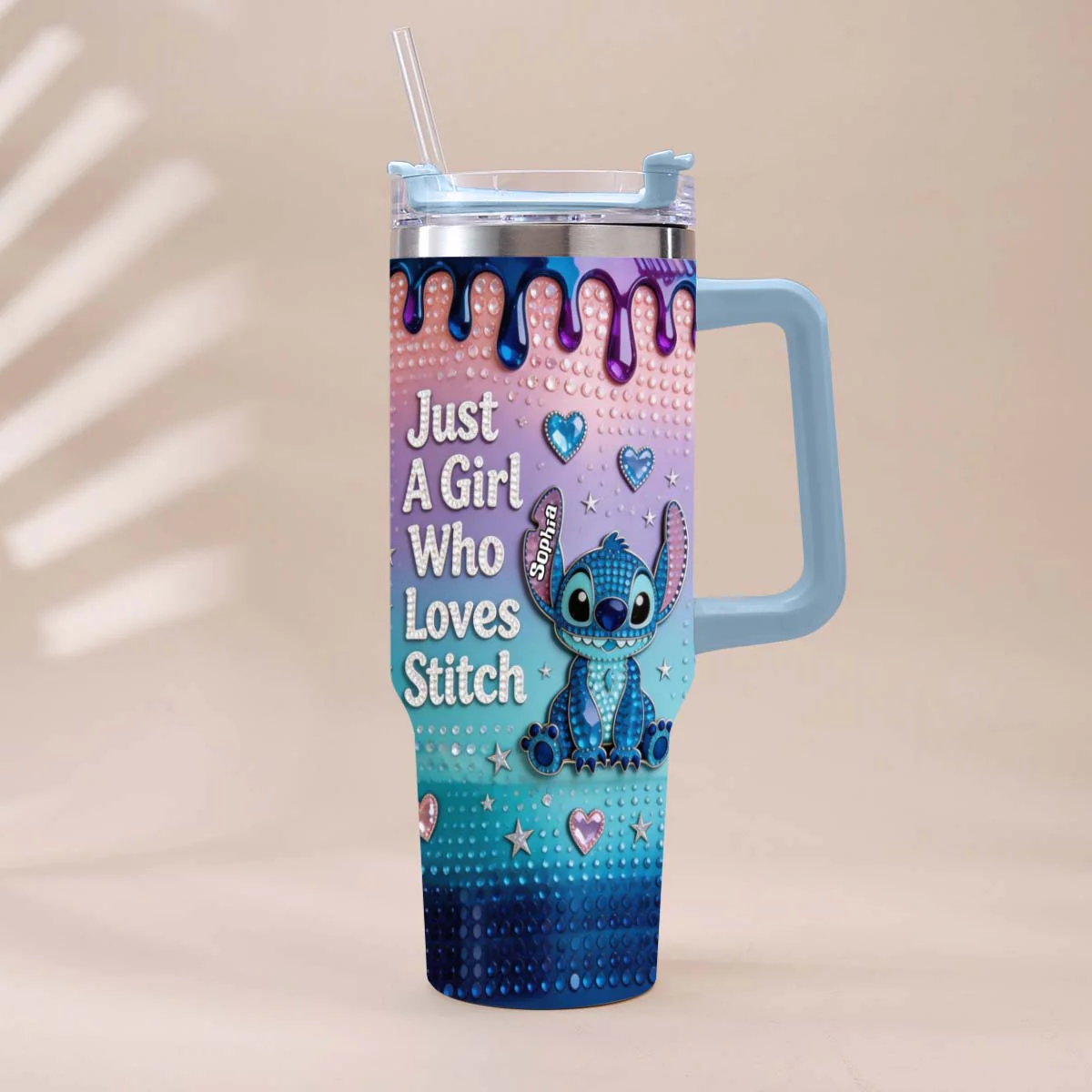 Just A Girl Who Loves Blue Monster - Personalized Ohana Insulated Tumbler