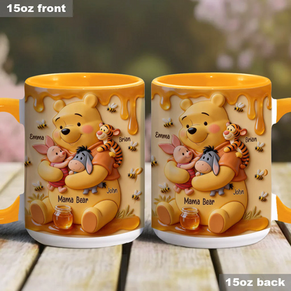 Mama Bear - Personalized Yellow Bear Accent Mug