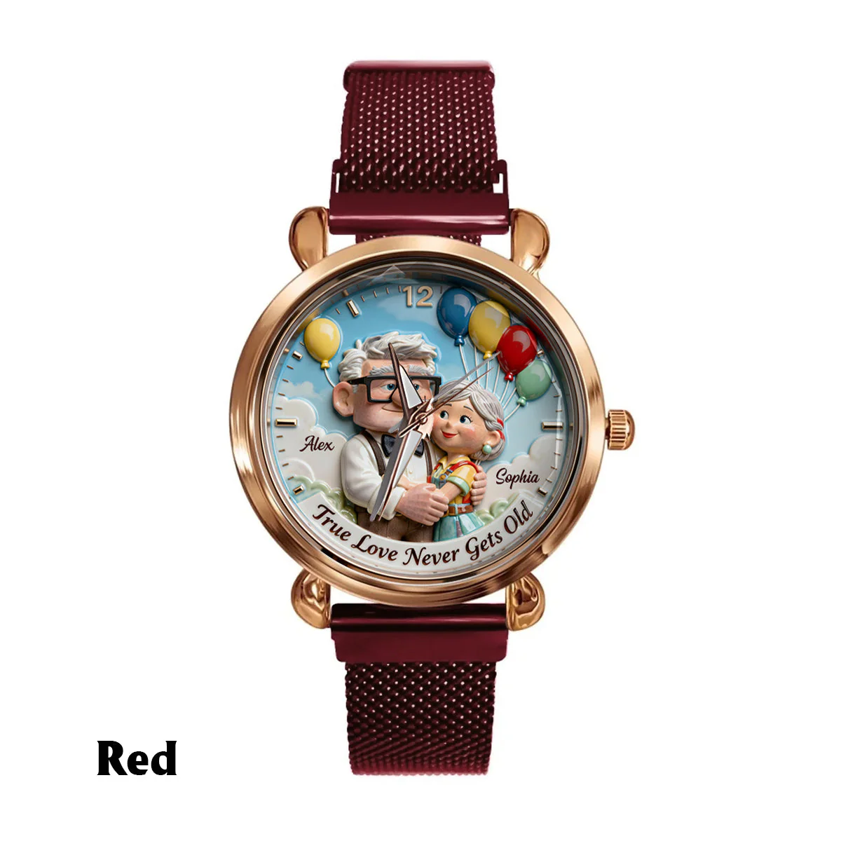 True Love Never Gets Old - Personalized Up Couple Women Hand Watch