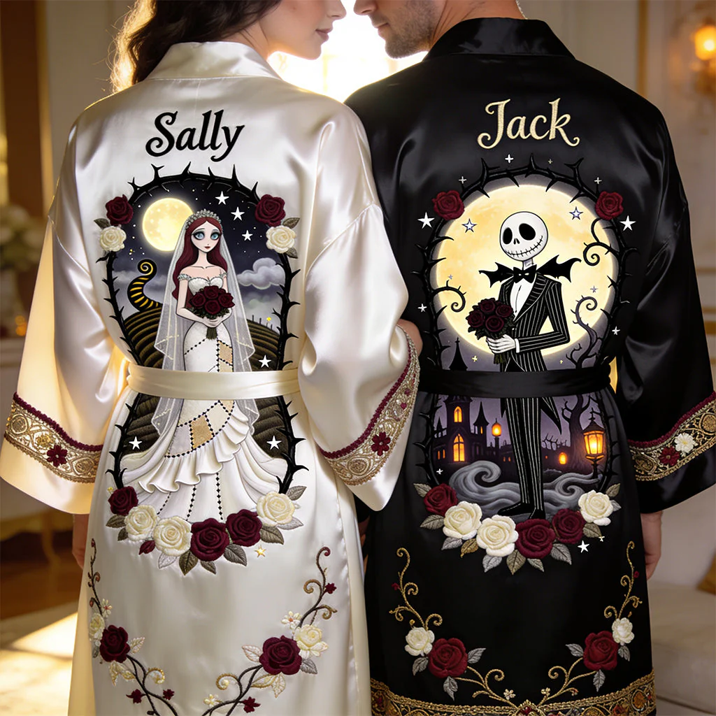 Til' Death Do Us Part, Wedding Gifts - Personalized Nightmare Satin Robe