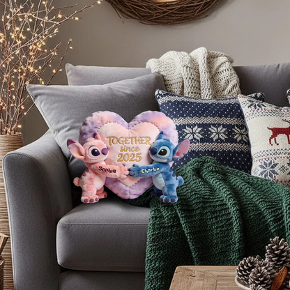 Together Since Shaped Pillow - Personalized Ohana Gifts For Couples