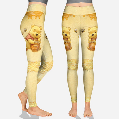 100 Years Of Wonder - Personalized Yellow Bear Hoodie and Leggings
