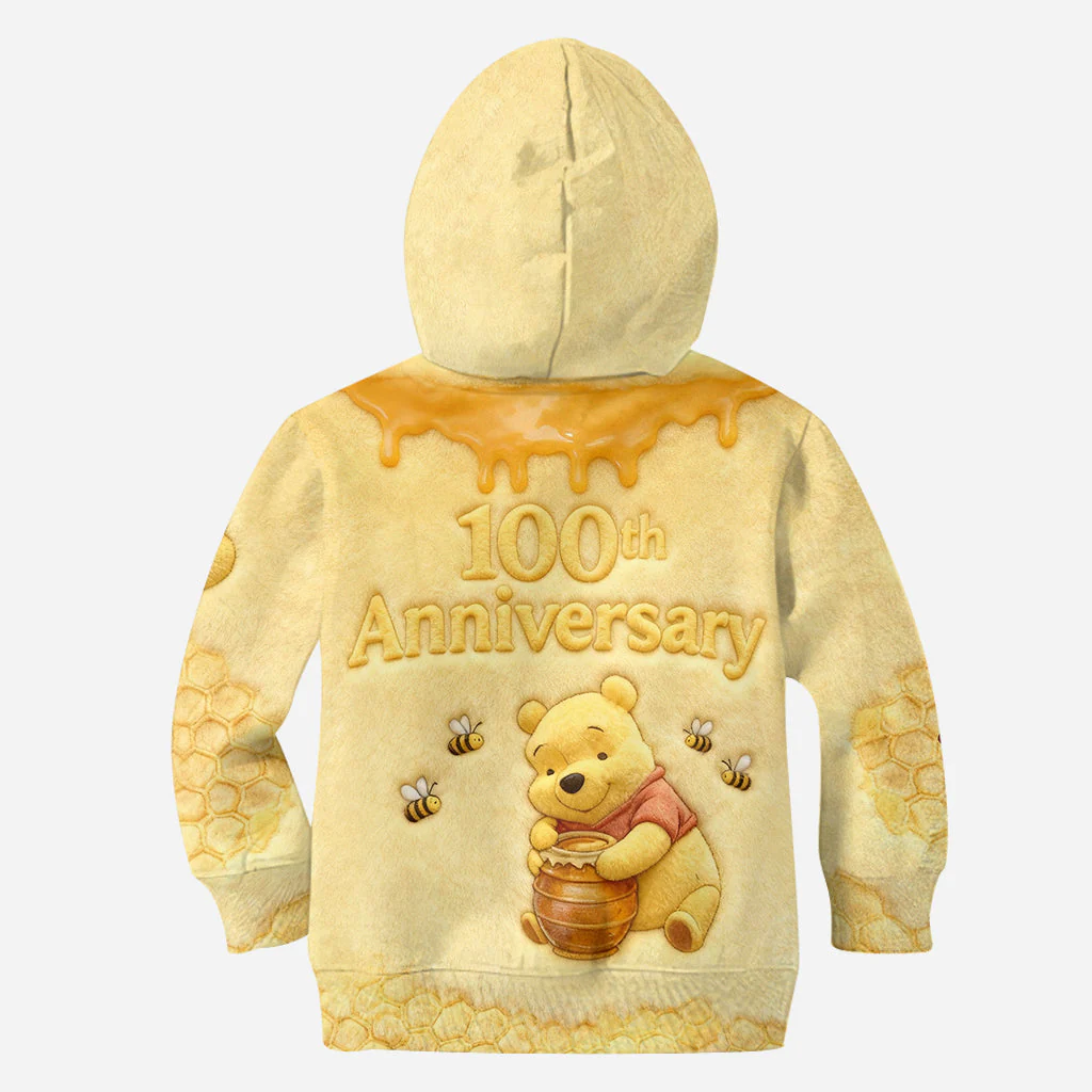 100 Years Of Wonder - Personalized Yellow Bear Hoodie and Leggings