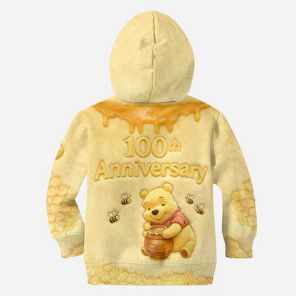 100 Years Of Wonder - Personalized Yellow Bear Hoodie and Leggings