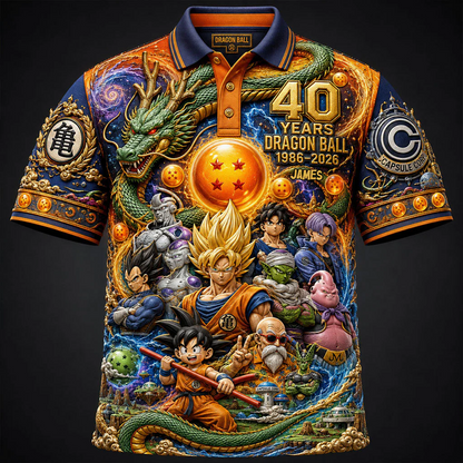 The Strongest 40th Anniversary - Personalized Seven Balls Polo Shirt